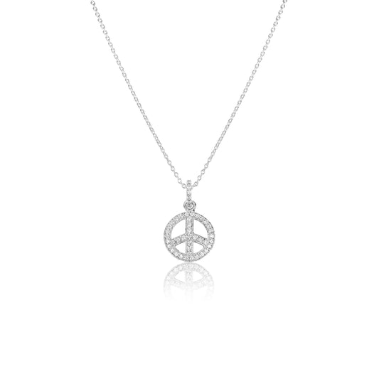 Silver Necklace Stunning Silver Peace Necklace