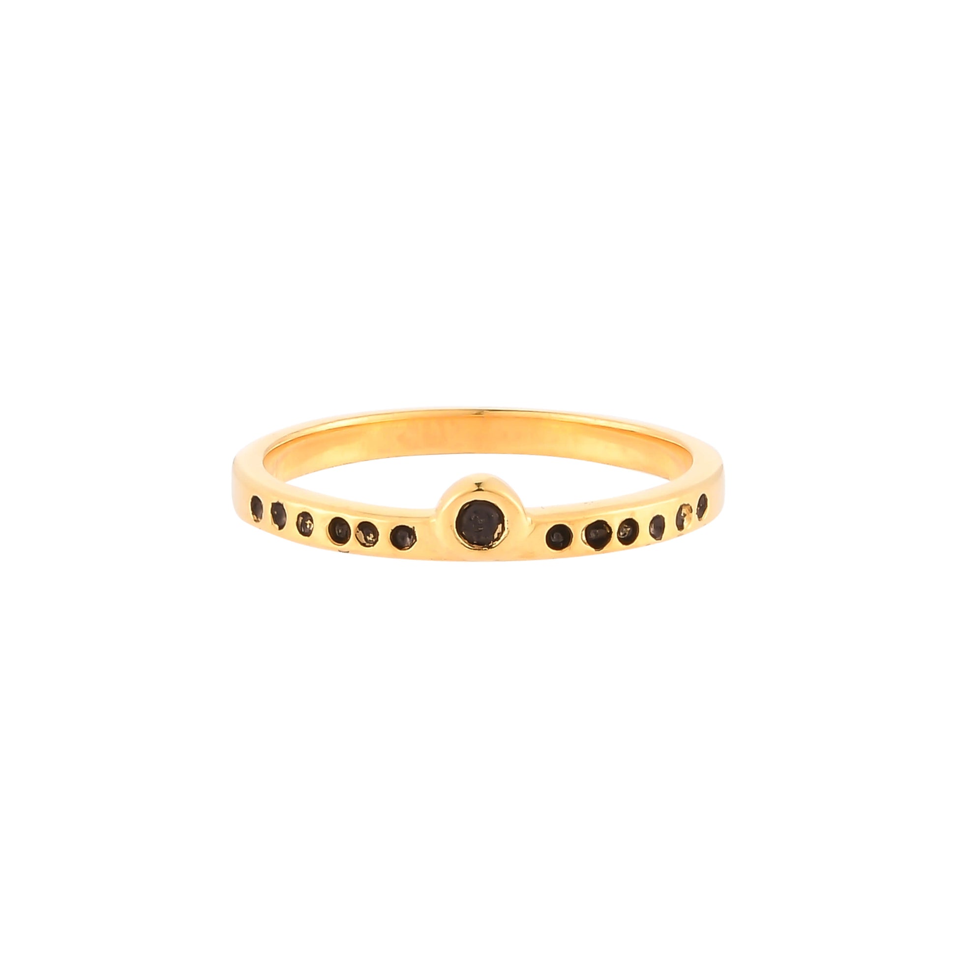 Silver Rings 18k Gold Wine Stone Studded Ring