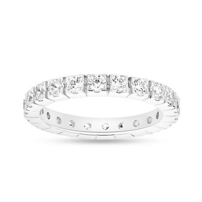Silver Rings Premium Crystal-Studded 925 Silver Band