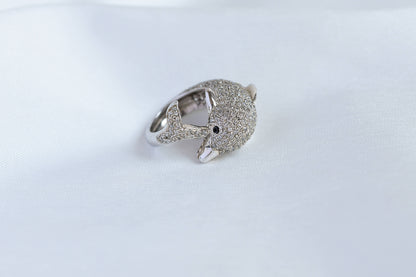 Silver Rings Swarovski Crystals Studded Mary Ring Image 4