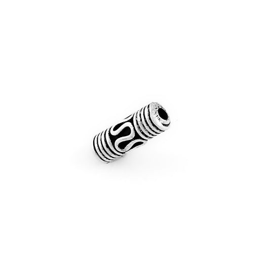 Silver Bead With Zig-Zag Design