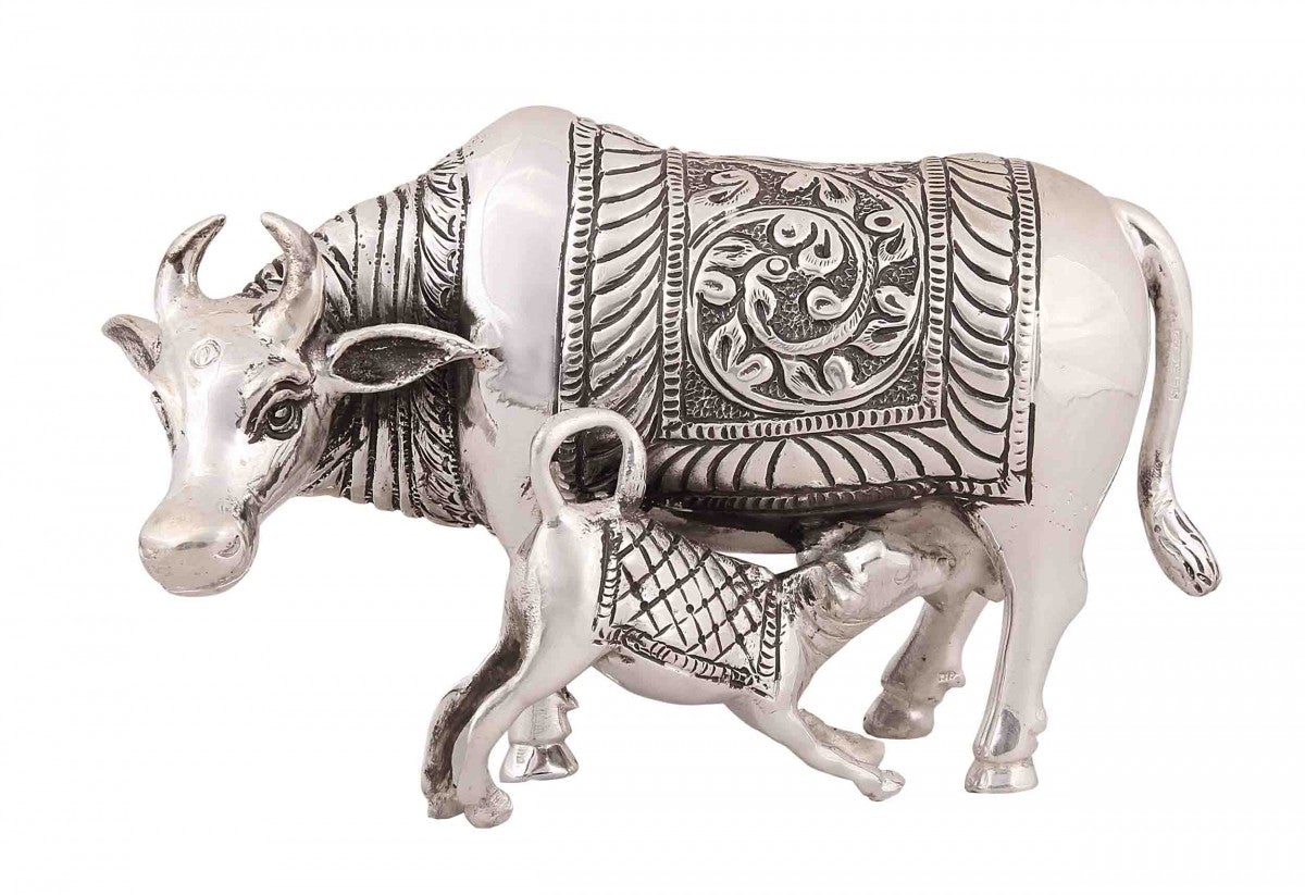 Silver Cow & Calf Idol 1