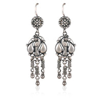 Tribal Earrings Silver Long Earrings