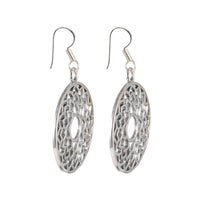 Tribal Earrings Silver Round Bali 2