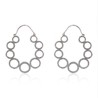 Tribal Earrings Silver Round Earring