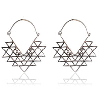 Tribal Earrings Silver Star Shape Bali