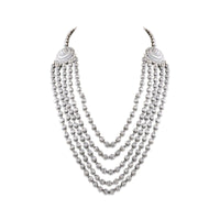 Tribal Necklace 925 Sterling Silver 4 Line Beads Tribal Necklace