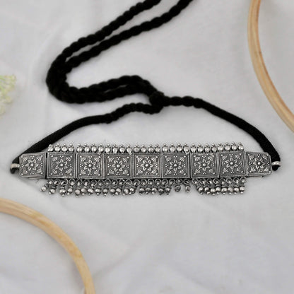 Tribal Necklace Elegant 925 Silver Rangoli Tribal Choker 3