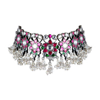 Tribal Necklace Elegant Color stone Studded Fulhari Choker