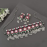 Tribal Necklace Elegant Color stone Studded Fulhari Choker 2