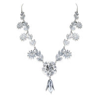 Tribal Necklace Flowery 925 Sterling Silver Sheel Necklace