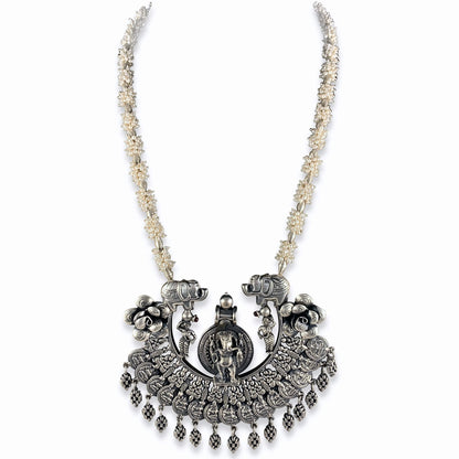 Tribal Necklace Lavishly Handcrafted Ganesha Carving long Necklace 2
