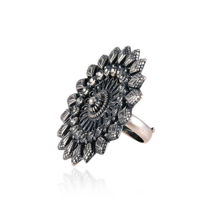 Tribal Rings Black Onyx Pure Silver Ring Image2