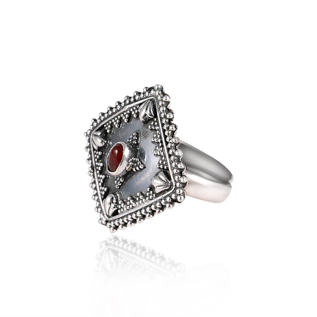 Tribal Rings Sterling Silver Red Radiance Ring 2