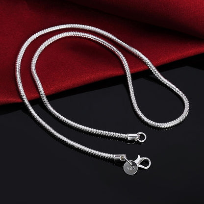 925 Silver 1MM/2MM/3MM Snake Chain Necklace For Men Women Silver Necklaces Fashion Jewelry